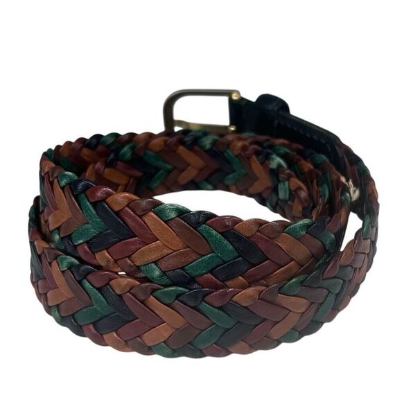 Maus & Hoffman Inc Braided Leather Belt Unisex Size 36 Multicolor Made In Italy - Picture 6 of 10